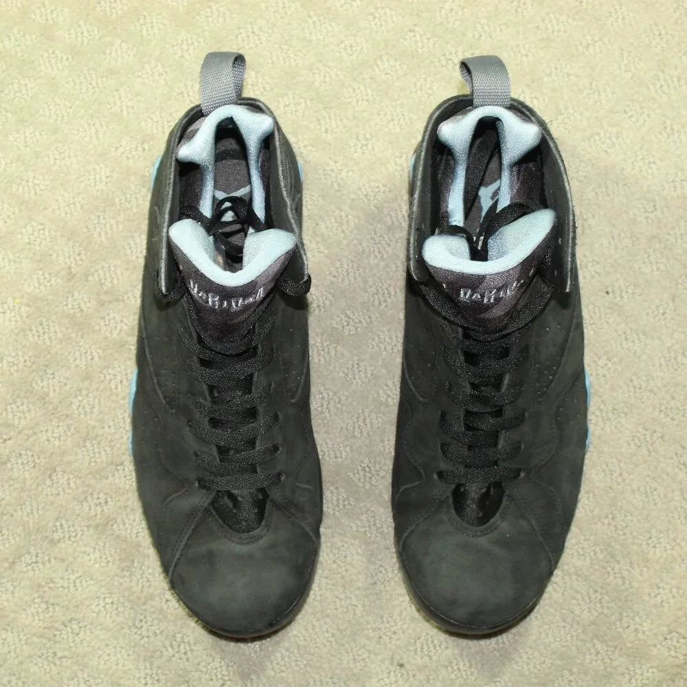 Size 9 - Air Jordan 7 Retro 2023 Chambray Black Blue Nubuck High Top Sneakers
